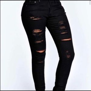 Nasty Gal Rockin Rev Distressed Denim Skinny Jeans